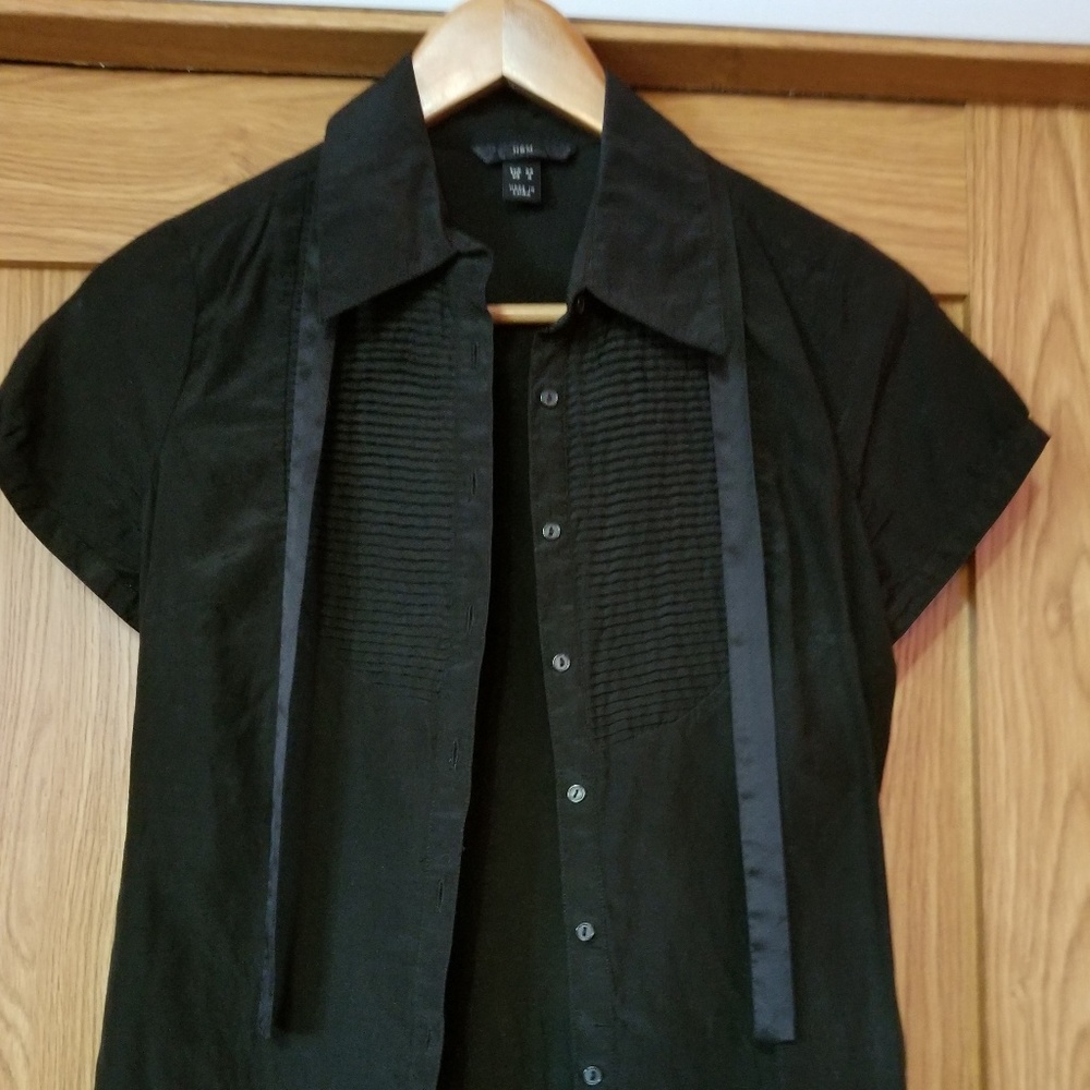 H&M Button down Blouse with Tie size 4
